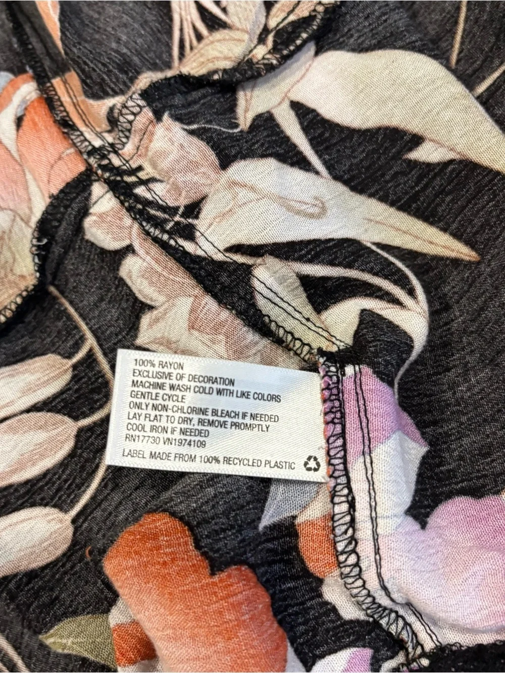 Knox Rose Open Kimono Cardigan Cover Up Sz XL Black Floral Boho 3/4 Bell Sleeve